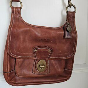 Coach Brown Leather Shoulder Bag with Tag